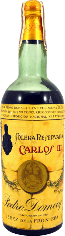 37,95 € Envío gratis | Brandy Pedro Domecq Carlos III Ejemplar Coleccionista 1970's España Botella 75 cl