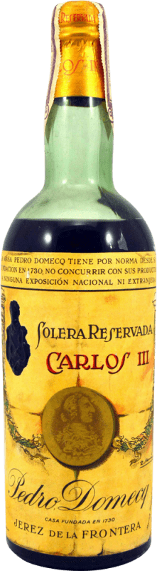 28,95 € Free Shipping | Brandy Pedro Domecq Fundador Carlos III 1970's Collector's Specimen Spain Bottle 75 cl