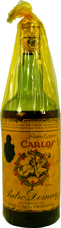 46,95 € Envío gratis | Brandy Pedro Domecq Fundador Carlos I 1970's España 75 cl Ejemplar Coleccionista No Apto para Consumo
