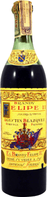 89,95 € Free Shipping | Brandy Agustín Blázquez Felipe II Solera Especial Collector's Specimen 1970's Spain Bottle 75 cl