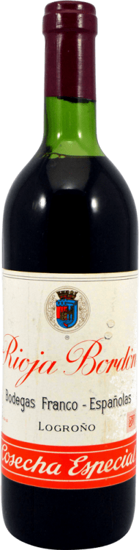 34,95 € Kostenloser Versand | Rotwein Bodegas Franco Españolas Bordón Cosecha 1970's Spezial Crianza — Kurze Fassreifung D.O.Ca. Rioja La Rioja Spanien Flasche 75 cl Sammlerstück Nicht zum Verzehr Geeignet