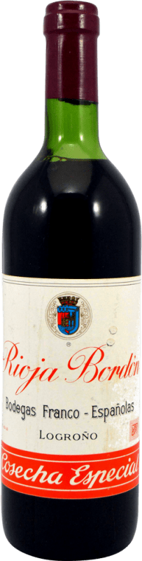 33,95 € Envío gratis | Vino tinto Bodegas Franco Españolas Bordón Cosecha Especial Ejemplar Coleccionista 1970's Crianza D.O.Ca. Rioja La Rioja España Botella 75 cl