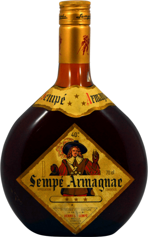 103,95 € Free Shipping | Armagnac Henry A. Sempé 3 Estrellas Collector's Specimen 1960's France Bottle 70 cl