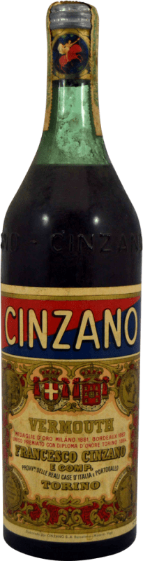 137,95 € Envío gratis | Vermut Cinzano Rosso Ejemplar Coleccionista 1950's Italia Botella 1 L