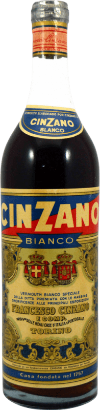 57,95 € Envio grátis | Licores Cinzano 1960's Bianco — Branco Itália 1 L Exemplar de colecionador Não Próprio para Consumo