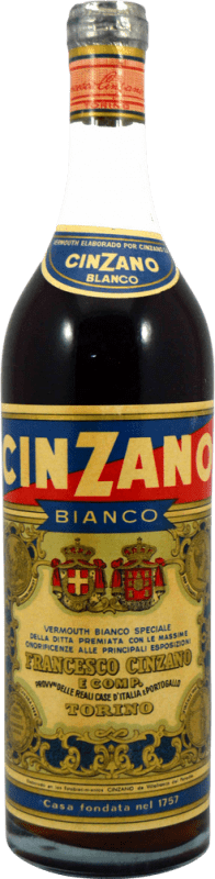 55,95 € Envío gratis | Licores Cinzano Bianco Ejemplar Coleccionista 1960's Italia Botella 1 L