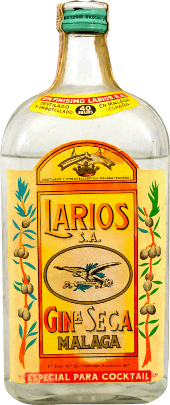 44,95 € Spedizione Gratuita | Gin Larios Esemplare da Collezione anni '50 Spagna Bottiglia 1 L