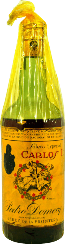 86,95 € Spedizione Gratuita | Brandy Pedro Domecq Carlos I Tapón de Rosca Esemplare da Collezione anni '70 Spagna Bottiglia 75 cl