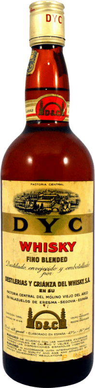 57,95 € Envio grátis | Whisky Blended DYC 1970's Espanha Garrafa 75 cl Exemplar de colecionador Não Próprio para Consumo