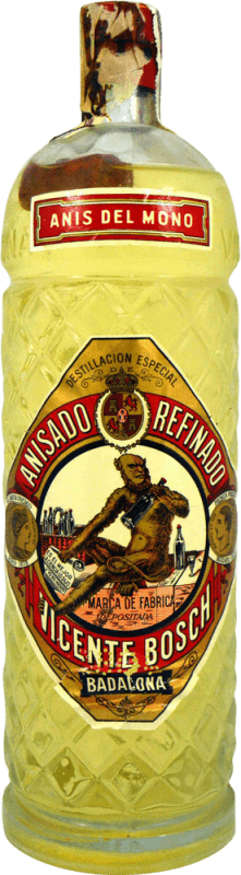 10,95 € Kostenloser Versand | Anislikör Anís del Mono Tapón Deteriorado Sammlerexemplar aus den 1970er Jahren Spanien Flasche 1 L