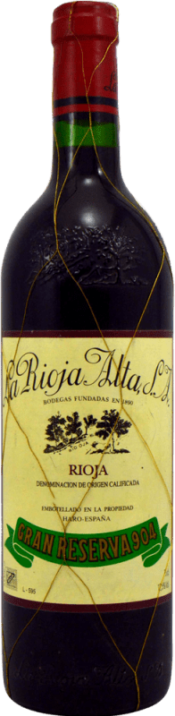 137,95 € Бесплатная доставка | Красное вино Rioja Alta 904 Коллекционный образец Гранд Резерв 1985 D.O.Ca. Rioja Ла-Риоха Испания бутылка 75 cl