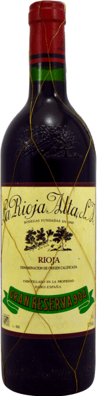 143,95 € Envio grátis | Vinho Tinto Rioja Alta 904 Grande Reserva 1985 D.O.Ca. Rioja La Rioja Espanha 75 cl Exemplar de colecionador Não Próprio para Consumo