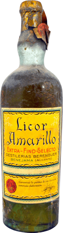 591,95 € Envío gratis | Licores Destilería Berenguer Licor Amarillo Ejemplar Coleccionista 1940's España Botella 1 L