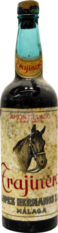 86,95 € 免费送货 | 加强葡萄酒 López Hermanos Trajinero 1940's Amontillado — 阿蒙提亚多酒 西班牙 10 岁 75 cl 收藏品 不可食用