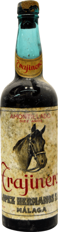 82,95 € 免费送货 | 强化酒 López Hermanos Trajinero Amontillado 珍藏版 1940 年代 西班牙 10 岁 瓶子 75 cl
