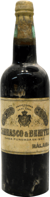 44,95 € 免费送货 | 强化酒 Carrasco & Benítez Málaga 珍藏版 1940 年代 西班牙 瓶子 75 cl