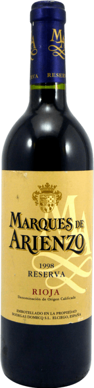 23,95 € Envío gratis | Vino Tinto Marqués de Arienzo Reserva D.O.Ca. Rioja La Rioja España Botella 75 cl Ejemplar Coleccionista – No Apto para Consumo
