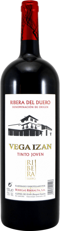 7,95 € Envio grátis | Vinho tinto Riberalta Vega Izán Jovem D.O. Ribera del Duero Castela e Leão Espanha Tempranillo Garrafa Magnum 1,5 L