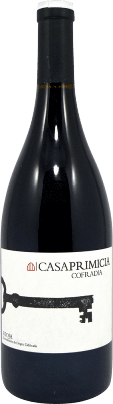 42,95 € Envio grátis | Vinho tinto Casa Primicia Cofradía Reserva D.O.Ca. Rioja La Rioja Espanha Tempranillo Garrafa 75 cl