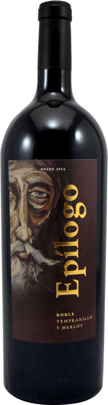 13,95 € Free Shipping | Red wine Yuntero Epílogo Oak D.O. La Mancha Castilla la Mancha Spain Tempranillo, Merlot Magnum Bottle 1,5 L