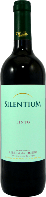 7,95 € 免费送货 | 红酒 Castillejo de Robledo Silentium 年轻的 D.O. Ribera del Duero 卡斯蒂利亚莱昂 西班牙 Tempranillo 瓶子 75 cl