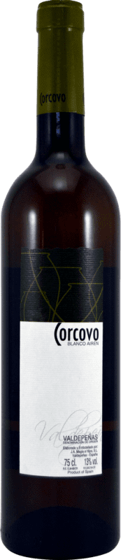 4,95 € Kostenloser Versand | Weißwein Megía Corcovo Blanco D.O. Valdepeñas Kastilien-La Mancha Spanien Airén Flasche 75 cl