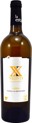 8,95 € Kostenloser Versand | Weißwein Finca La Estacada Viginti I.G.P. Vino de la Tierra de Castilla Kastilien-La Mancha Spanien Chardonnay Flasche 75 cl