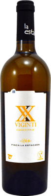 8,95 € Free Shipping | White Wine Finca La Estacada Viginti I.G.P. Vino de la Tierra de Castilla Castilla la Mancha Spain Chardonnay 75 cl
