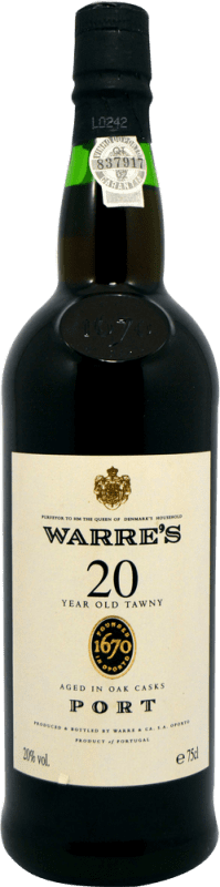 58,95 € Envío gratis | Vino generoso Warre's I.G. Porto Oporto Portugal 20 Años Botella 75 cl