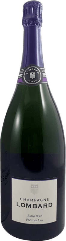 66,95 € 送料無料 | 白スパークリングワイン Lombard Premier Cru エキストラブラット A.O.C. Champagne シャンパン フランス Pinot Black, Chardonnay, Pinot Meunier マグナムボトル 1,5 L