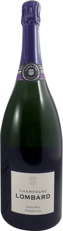 63,95 € 免费送货 | 白起泡酒 Lombard Premier Cru 额外的香味 A.O.C. Champagne 香槟酒 法国 Pinot Black, Chardonnay, Pinot Meunier 瓶子 Magnum 1,5 L