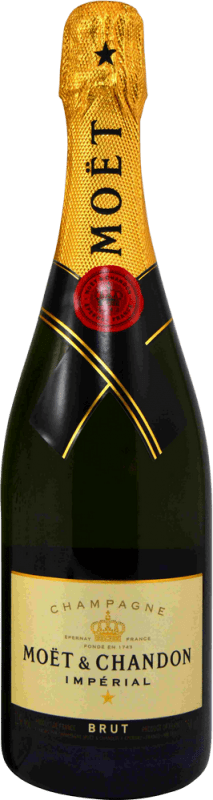 63,95 € Envio grátis | Espumante branco Moët & Chandon Edição Limitada com Caixa de Natal A.O.C. Champagne Champagne França Pinot Preto, Chardonnay, Pinot Meunier Garrafa 75 cl