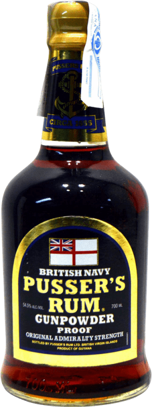 29,95 € 送料無料 | ラム Pusser's Rum Gunpowder Proof 54.5º Navy Strength — カスクストレングス ガイアナ 70 cl