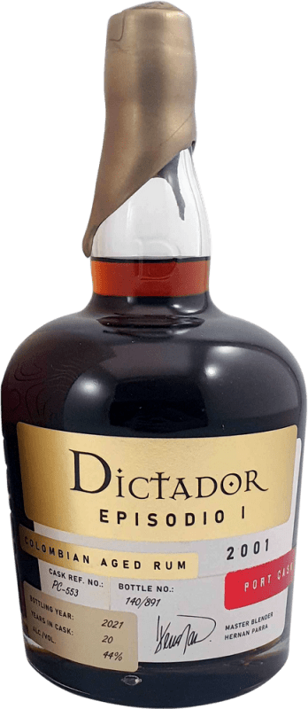 146,95 € Envio grátis | Rum Destilerías Colombianas Dictador Episodio I Port Cask Colômbia Garrafa 70 cl