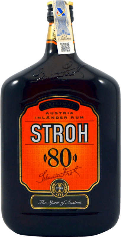 44,95 € Free Shipping | Rum Sebastian Stroh 80º Austria Bottle 1 L
