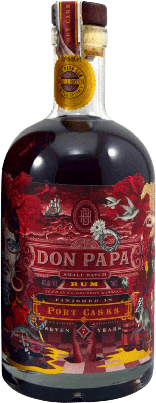 82,95 € 免费送货 | 朗姆酒 Don Papa Rum Small Batch Port Casks Finished 菲律宾 7 岁 瓶子 70 cl