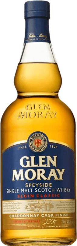 42,95 € Kostenloser Versand | Whiskey Single Malt Glen Moray Chardonnay Cask Finish Großbritannien Flasche 70 cl