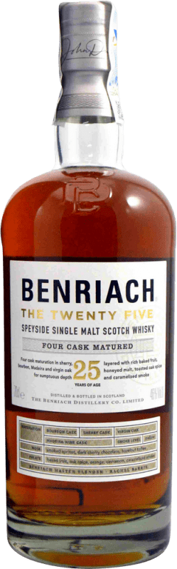 461,95 € Free Shipping | Whisky Single Malt The Benriach Four Cask Matured United Kingdom 25 Years Bottle 70 cl