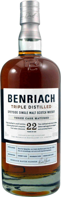 196,95 € Envoi gratuit | Single Malt Whisky The Benriach Triple Distilled Royaume-Uni 22 Ans Bouteille 70 cl