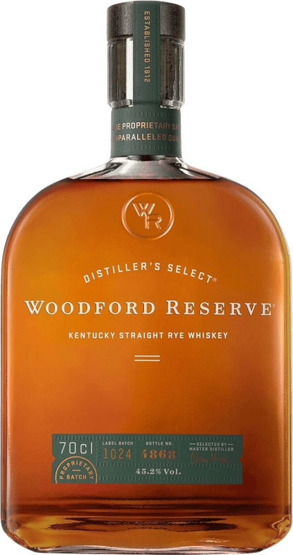 52,95 € 免费送货 | 波本威士忌 Woodford Rye 预订 肯塔基 美国 瓶子 70 cl