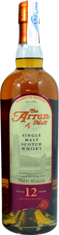 46,95 € 免费送货 | 威士忌单一麦芽威士忌 Isle Of Arran 英国 12 岁 瓶子 70 cl