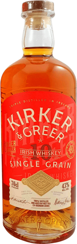 66,95 € Kostenloser Versand | Single Malt Whisky Kirker Greer Single Grain Irland 10 Jahre 70 cl