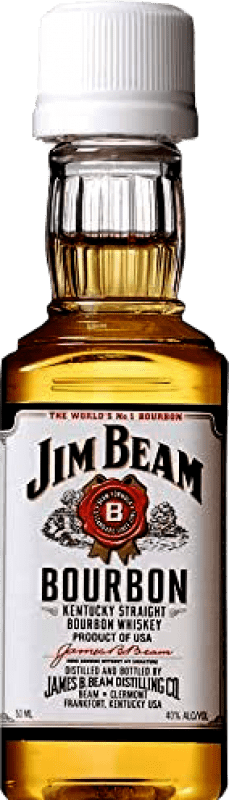 24,95 € Free Shipping | 10 units box Bourbon Whisky Jim Beam White United States Miniature Bottle 5 cl