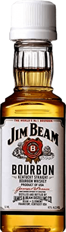 23,95 € Envío gratis | Caja de 10 unidades Whisky Bourbon Jim Beam White Estados Unidos Botellín Miniatura 5 cl