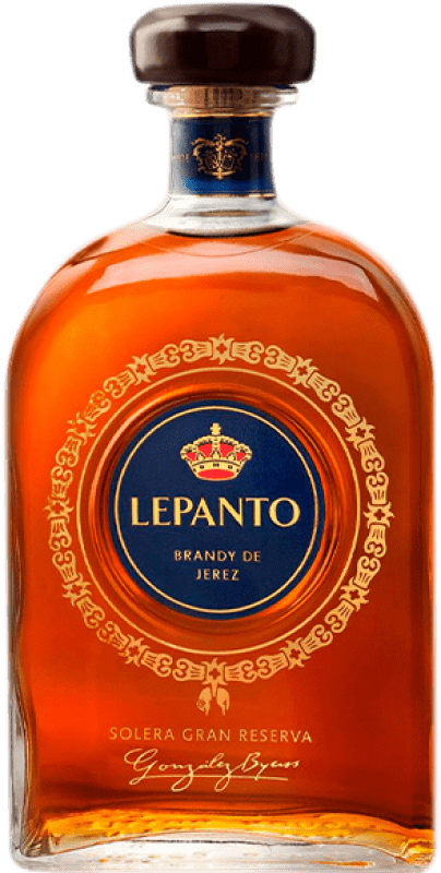 32,95 € Envio grátis | Brandy Conhaque González Byass Lepanto Solera D.O. Jerez-Xérès-Sherry Andaluzia Espanha Garrafa 70 cl