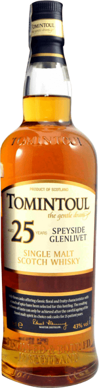 461,95 € Free Shipping | Whisky Single Malt Tomintoul United Kingdom 25 Years Bottle 70 cl