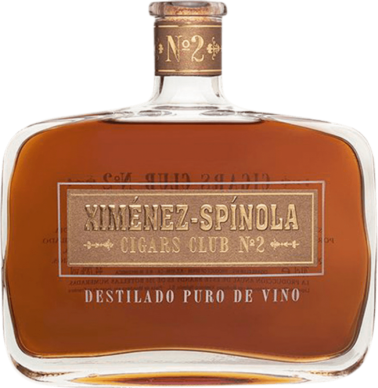 492,95 € Envio grátis | Brandy Conhaque Ximénez-Spínola Cigars Club Nº 2 D.O. Jerez-Xérès-Sherry Andaluzia Espanha Pedro Ximénez 70 cl
