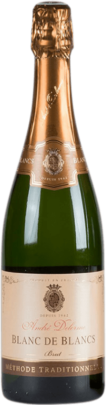 18,95 € 免费送货 | 白起泡酒 André Delorme Blanc de Blancs 香槟 A.O.C. Bourgogne 勃艮第 法国 Chardonnay 瓶子 75 cl