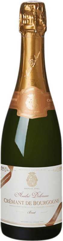 27,95 € Envío gratis | Espumoso blanco André Delorme Crémant Brut A.O.C. Bourgogne Borgoña Francia Pinot Negro, Gamay, Chardonnay, Aligoté Botella 75 cl