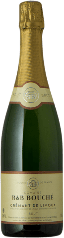 11,95 € 送料無料 | 白スパークリングワイン B&B Bouché Brut A.O.C. Crémant de Limoux ラングドックルシヨン フランス Pinot Black, Chardonnay, Chenin White ボトル 75 cl